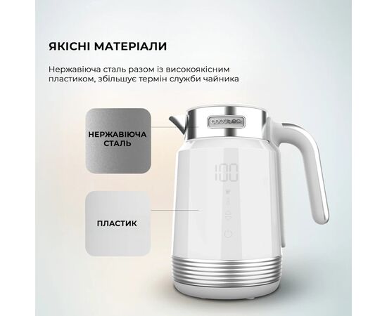Электрочайник Cecotec ThermoSense 600 Touch White (CCTC-01749), изображение 4 Электрочайник Cecotec ThermoSense 600 Touch White (CCTC-01749), изображение 4