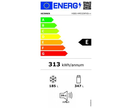 Холодильник HEINNER HSBS-HM532NFXE++, изображение 6 Холодильник HEINNER HSBS-HM532NFXE++, изображение 6