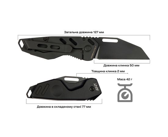 Нож Extrema Ratio ANT BB Black (04.1000.0467/BLK/BLK), изображение 8 Нож Extrema Ratio ANT BB Black (04.1000.0467/BLK/BLK), изображение 8
