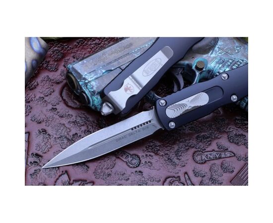 Ніж Microtech Dirac Delta Double Edge Stonewash (227-10), зображення 7 Ніж Microtech Dirac Delta Double Edge Stonewash (227-10), зображення 7