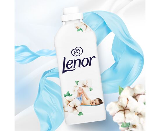 Кондиционер для белья Lenor Для чувствительной кожи Свежесть хлопка 2 х 1200 мл (8006540890134), изображение 3 Кондиционер для белья Lenor Для чувствительной кожи Свежесть хлопка 2 х 1200 мл (8006540890134), изображение 3