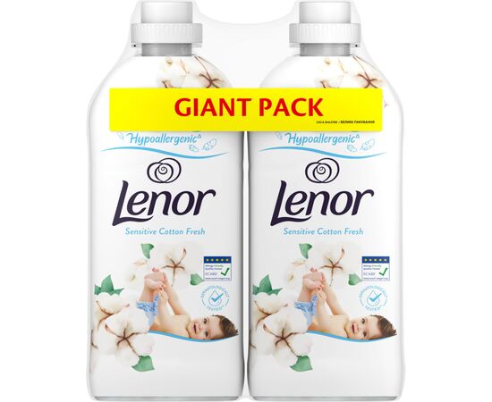 Кондиціонер для білизни Lenor Для чутливої шкіри Свіжість бавовни 2 х 1200 мл (8006540890134)