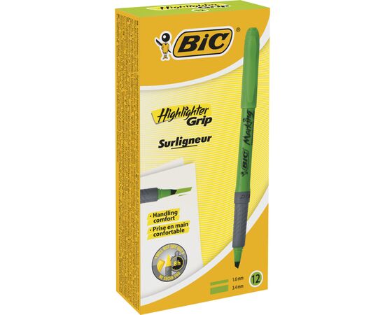 Маркер Bic текстовыделитель Grip, зеленый (bc811932), изображение 3 Маркер Bic текстовыделитель Grip, зеленый (bc811932), изображение 3
