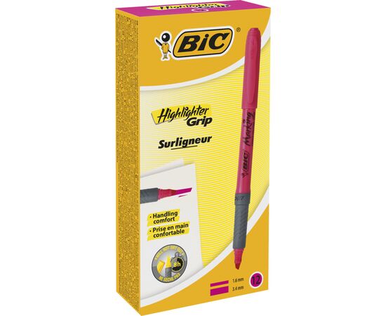 Маркер Bic текстовыделитель Grip, розовый (bc811934), изображение 3 Маркер Bic текстовыделитель Grip, розовый (bc811934), изображение 3