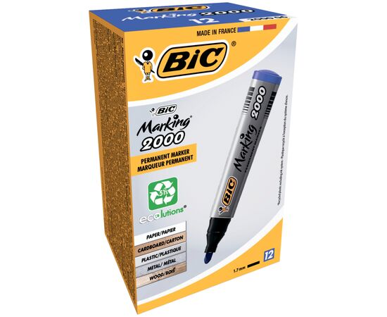 Маркер Bic перманентный, синий (bc8209143), изображение 2 Маркер Bic перманентный, синий (bc8209143), изображение 2