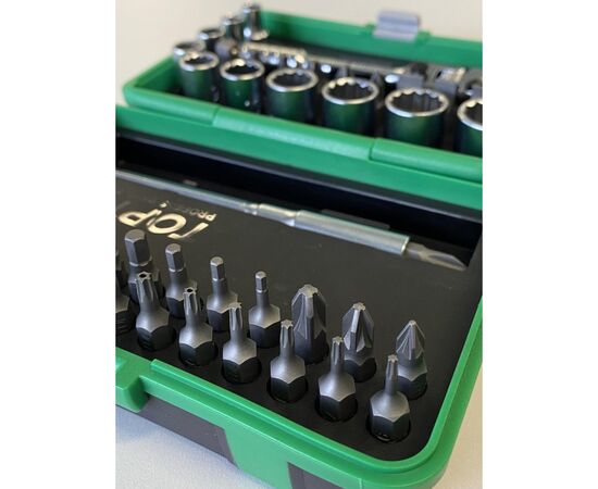 Набор инструментов Toptul и головок с трещоткой 1/4" 41шт. (12-гр.) (GADW4502), изображение 3 Набор инструментов Toptul и головок с трещоткой 1/4" 41шт. (12-гр.) (GADW4502), изображение 3