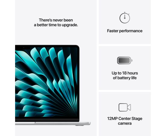 Ноутбук Apple MacBook Air 15 M4 A3241 Silver (MW1G3UA/A), зображення 8 Ноутбук Apple MacBook Air 15 M4 A3241 Silver (MW1G3UA/A), зображення 8