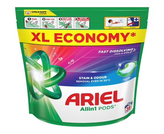 Капсулы для стирки Ariel Pods All-in-1 Color Для цветного 38 шт. (8700216765268)
