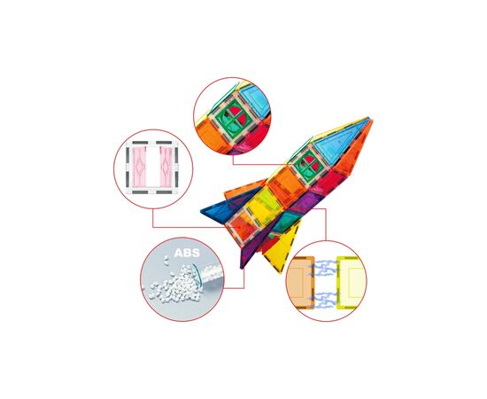 Конструктор Picasso магнитный Tiles Magnetic Building Blocks 36 деталей (817338027971), изображение 3 Конструктор Picasso магнитный Tiles Magnetic Building Blocks 36 деталей (817338027971), изображение 3