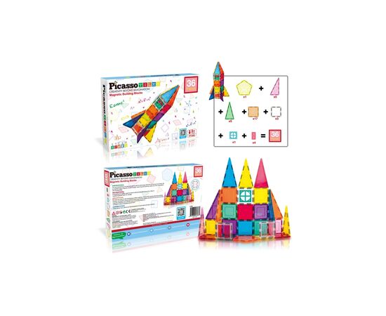 Конструктор Picasso магнитный Tiles Magnetic Building Blocks 36 деталей (817338027971), изображение 5 Конструктор Picasso магнитный Tiles Magnetic Building Blocks 36 деталей (817338027971), изображение 5
