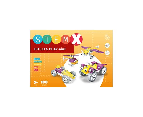 Конструктор Stem с болтами Build&Play 4 в 1 на 100 деталей (3858894673308), изображение 6 Конструктор Stem с болтами Build&Play 4 в 1 на 100 деталей (3858894673308), изображение 6
