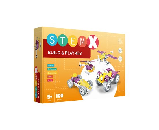 Конструктор Stem с болтами Build&Play 4 в 1 на 100 деталей (3858894673308)