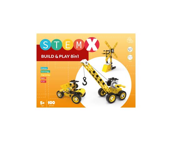 Конструктор Stem с болтами Build&Play 8 в 1 на 100 деталей (3858894673322), изображение 10 Конструктор Stem с болтами Build&Play 8 в 1 на 100 деталей (3858894673322), изображение 10