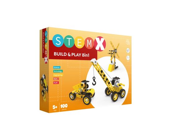 Конструктор Stem с болтами Build&Play 8 в 1 на 100 деталей (3858894673322)