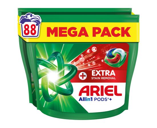 Капсули для прання Ariel Pods+ All-in-1 Extra Stain Removal Екстрасила виведення плям 88 шт. (8700216764353)