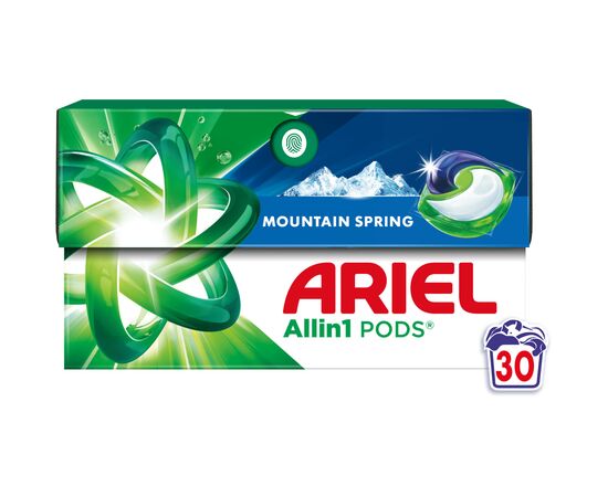 Капсулы для стирки Ariel Pods All-in-1 Горный источник 30 шт. (8700216765480), изображение 2 Капсулы для стирки Ariel Pods All-in-1 Горный источник 30 шт. (8700216765480), изображение 2