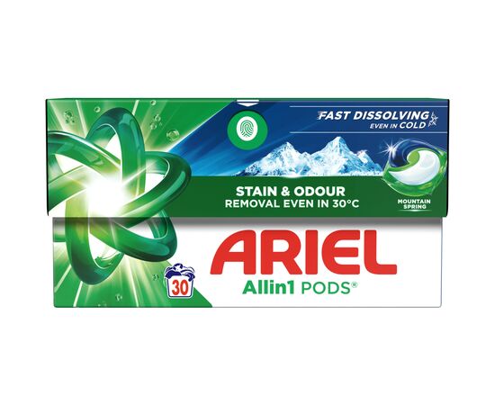 Капсули для прання Ariel Pods All-in-1 Гірське джерело 30 шт. (8700216765480)