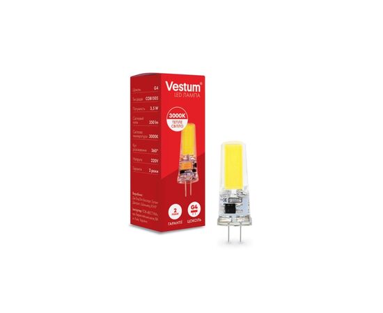 Лампочка Vestum LED COB G4 3,5W 3000K 220V (1-VS-8101)