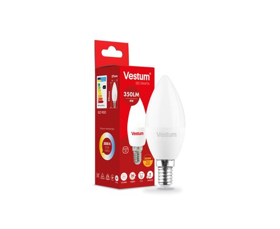 Лампочка Vestum LED C37 4W 3000K 220V E14 (1-VS-1308)