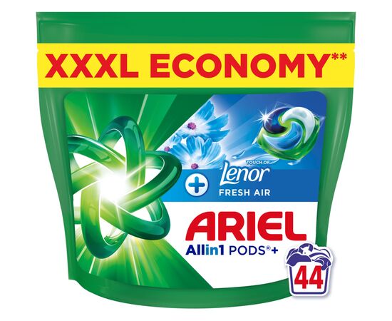 Капсулы для стирки Ariel Pods+ All-in-1 Touch of Lenor Прикосновение свежего воздуха Lenor 44 шт (8700216765077), изображение 2 Капсулы для стирки Ariel Pods+ All-in-1 Touch of Lenor Прикосновение свежего воздуха Lenor 44 шт (8700216765077), изображение 2