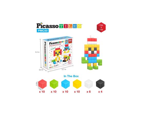 Конструктор Picasso магнитный Tiles Building Cubes 50 деталей (817338023645), изображение 2 Конструктор Picasso магнитный Tiles Building Cubes 50 деталей (817338023645), изображение 2