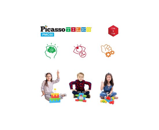 Конструктор Picasso магнитный Tiles Building Cubes 50 деталей (817338023645), изображение 5 Конструктор Picasso магнитный Tiles Building Cubes 50 деталей (817338023645), изображение 5