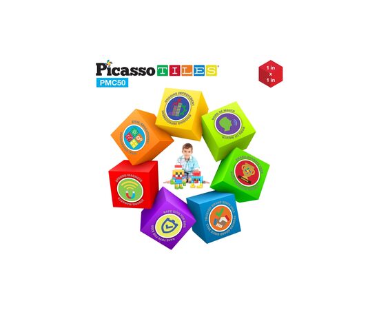 Конструктор Picasso магнитный Tiles Building Cubes 50 деталей (817338023645), изображение 6 Конструктор Picasso магнитный Tiles Building Cubes 50 деталей (817338023645), изображение 6