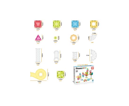 Конструктор Picasso магнитный Tiles Mini Diamond Marble Run Track Set 60 деталей (817338028299), изображение 3 Конструктор Picasso магнитный Tiles Mini Diamond Marble Run Track Set 60 деталей (817338028299), изображение 3