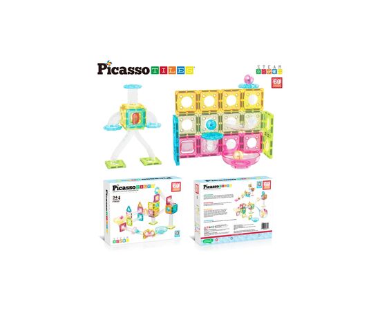 Конструктор Picasso магнитный Tiles Mini Diamond Marble Run Track Set 60 деталей (817338028299), изображение 4 Конструктор Picasso магнитный Tiles Mini Diamond Marble Run Track Set 60 деталей (817338028299), изображение 4