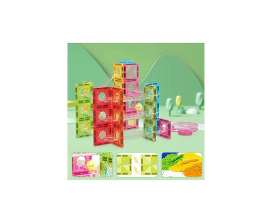 Конструктор Picasso магнитный Tiles Mini Diamond Marble Run Track Set 60 деталей (817338028299), изображение 8 Конструктор Picasso магнитный Tiles Mini Diamond Marble Run Track Set 60 деталей (817338028299), изображение 8