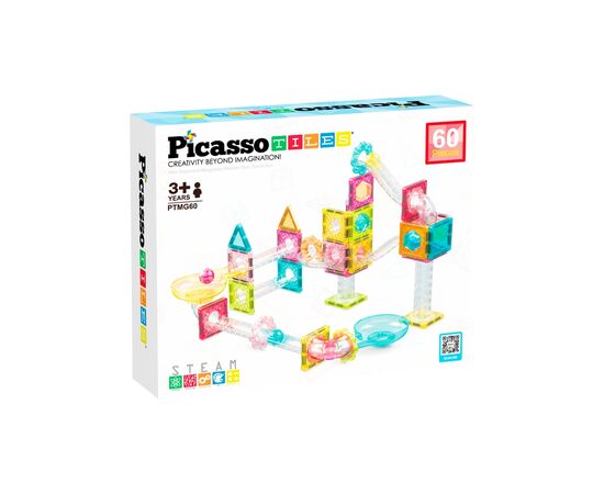 Конструктор Picasso магнитный Tiles Mini Diamond Marble Run Track Set 60 деталей (817338028299)