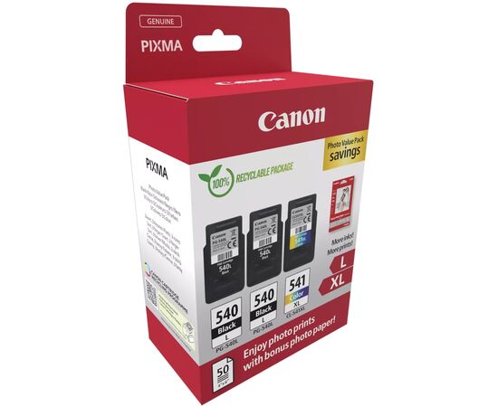 Картридж Canon PG-540 Multipack PG-540L*2/CL-541XL 2xBK, Color + GP-501 Glossy Paper (5224B015), изображение 2