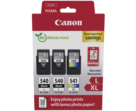 Картридж Canon PG-540 Multipack PG-540L*2/CL-541XL 2xBK, Color + GP-501 Glossy Paper (5224B015)