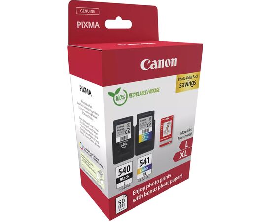 Картридж Canon PG-540 Multipack PG-540L/CL541XL BK, Color +Glossy Photo Paper (5224B012), изображение 2