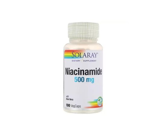 Витамин Solaray Ниацинамид (В3), Niacinamide, 500 мг, 100 капсул (SOR-04365)