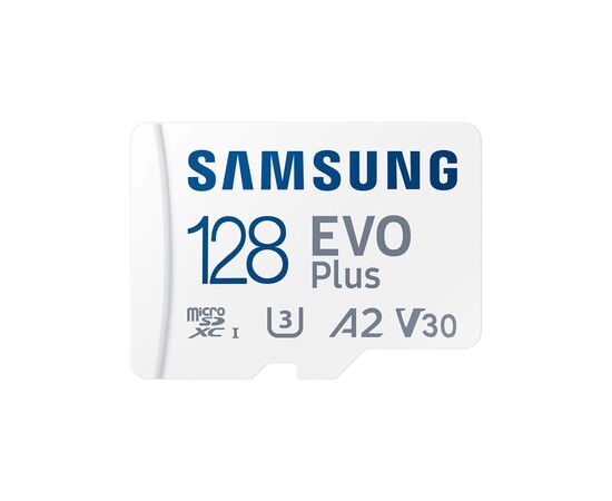 Карта памяти Samsung 128 GB microSDXC Class 10 UHS-I U3 V30 A2 EVO Plus+SD Adapte (MC128SA/EU), изображение 2
