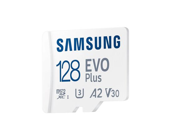 Карта памяти Samsung 128 GB microSDXC Class 10 UHS-I U3 V30 A2 EVO Plus+SD Adapte (MC128SA/EU), изображение 3