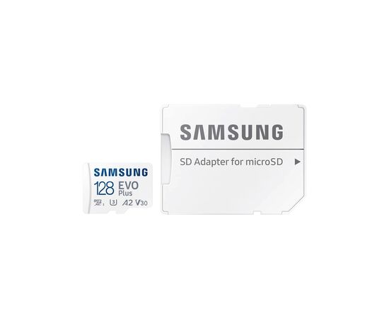 Карта памяти Samsung 128 GB microSDXC Class 10 UHS-I U3 V30 A2 EVO Plus+SD Adapte (MC128SA/EU), изображение 6