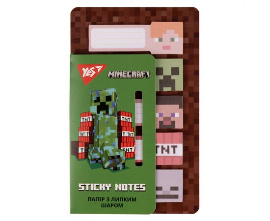 Папір для нотаток Yes з липким шаром Minecraft в наборі 100 аркушів (5х20) (170323)