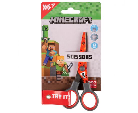 Ножиці Yes Minecraft 13см з принтом на лезі червоні (480424)