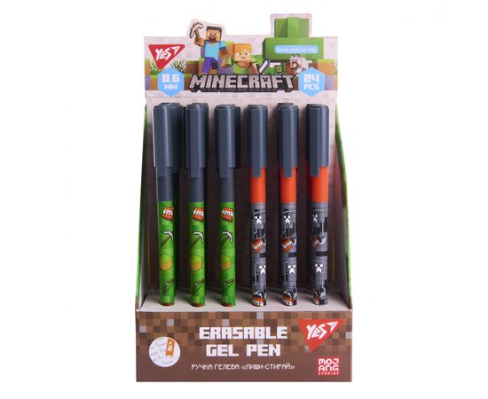 Ручка гелевая Yes пиши-стирай Minecraft 0,5 мм, синяя (420467), изображение 3