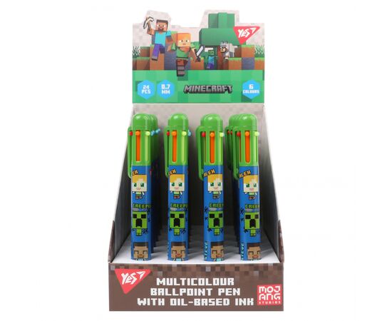 Ручка шариковая Yes Minecraft 0,7 мм автоматическая 6 цветов (412244), изображение 4 Ручка шариковая Yes Minecraft 0,7 мм автоматическая 6 цветов (412244), изображение 4