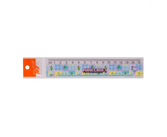 Линейка Yes Minecraft Spring голубая 15 см (370681)