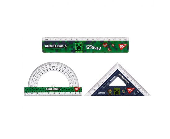 Лінійка Yes набір Minecraft (3 предмети) лінійка 15 см (370687), зображення 2