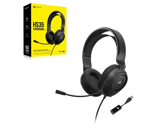 Навушники Corsair HS35 Surround v2 Multiplatform Gaming Carbon (CA-9011386-EU), зображення 2 Навушники Corsair HS35 Surround v2 Multiplatform Gaming Carbon (CA-9011386-EU), зображення 2