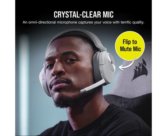 Наушники Corsair HS55 Wireless Gaming Dolby 7.1 White (CA-9011281-EU), изображение 9 Наушники Corsair HS55 Wireless Gaming Dolby 7.1 White (CA-9011281-EU), изображение 9