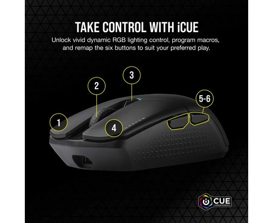 Мишка Corsair Katar Elite Wireless Black (CH-931C111-EU), зображення 11 Мишка Corsair Katar Elite Wireless Black (CH-931C111-EU), зображення 11