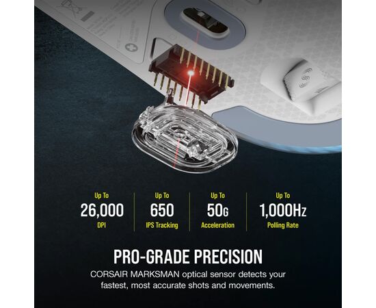 Мишка Corsair M75 RGB Wireless White (CH-931D011-EU), зображення 8 Мишка Corsair M75 RGB Wireless White (CH-931D011-EU), зображення 8