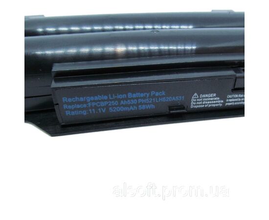 Аккумулятор для ноутбука AlSoft Fujitsu LifeBook A530 FPCBP250 5200mAh 6cell 11.1V Li-ion (A41689), изображение 3 Аккумулятор для ноутбука AlSoft Fujitsu LifeBook A530 FPCBP250 5200mAh 6cell 11.1V Li-ion (A41689), изображение 3