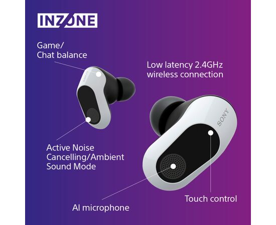 Наушники Sony INZONE Buds White (WFG700NW.CE7), изображение 11 Наушники Sony INZONE Buds White (WFG700NW.CE7), изображение 11